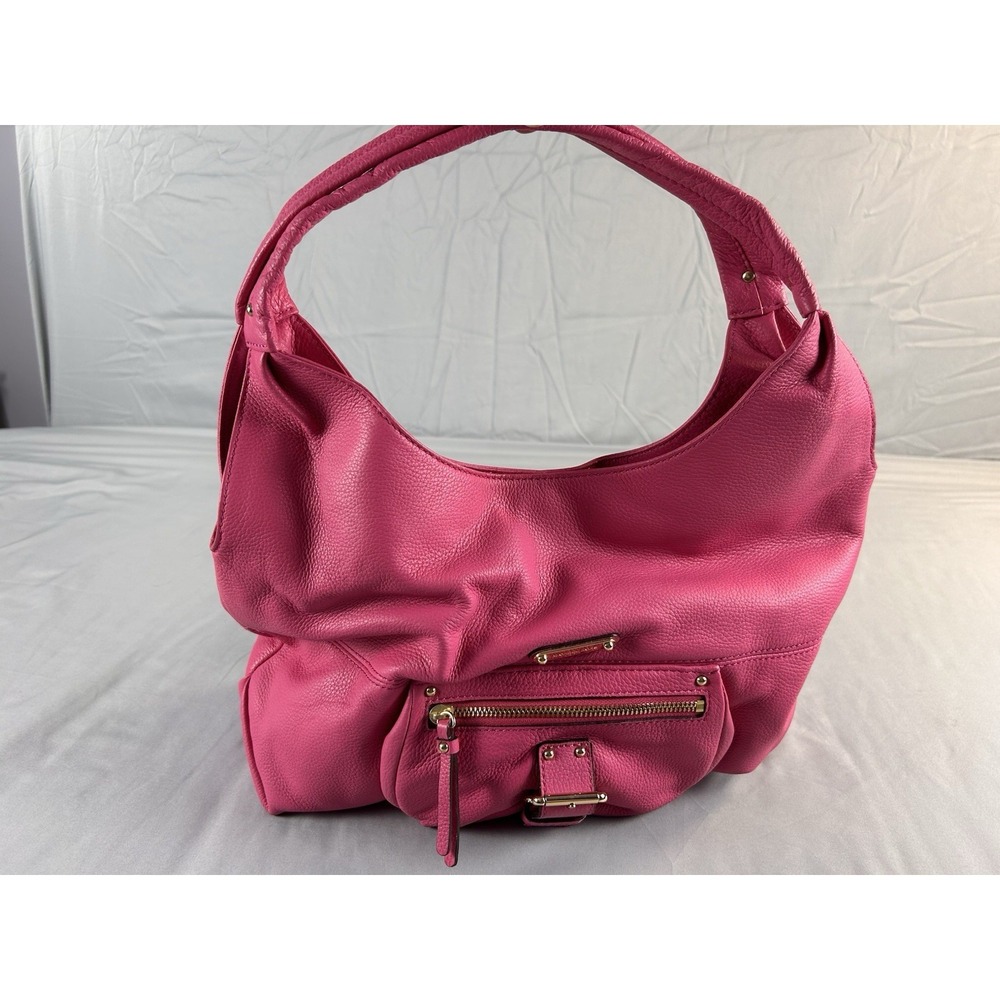 Authentic Michael Kors Pink Pebbled Leather Hobo Shoulder Bag